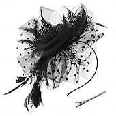 abordables Tocados-Tocados, sombrero de malla con flores para fiesta de té, tocado, velo, diadema para mujer, fiesta, boda