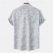 cheap Men's Casual Shirts-Men's Shirt Summer Shirt Casual Shirt Beach Shirt Button Up Shirt Pink Blue Gray Short Sleeve Print Lapel Vacation Hawaiian Clothing Apparel Fashion Casual Comfortable
