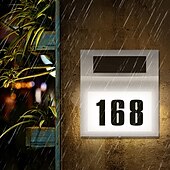 voordelige Wandverlichting buiten-solar huisnummer led adres bord adres plaque roestvrij staal deur nummer licht outdoor waterdichte led huisadres nummer indicator buiten tuin straat decoratie verlichting wandlamp