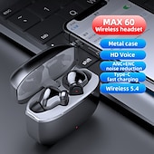 economico Cuffie da gaming-Cuffie Gaming In-Ear Max 60 Bluetooth 5.3 Design Ergonomico Stereo Suono Surround per Fitness e Cellulari