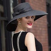 billige Festhatter-Hatter Fiber Bowlerhatter Bøttehatt Solhatt Ferie Te Fest Elegant Bryllup Med Sløyfe Tvinning Hodeplagg Hodeplagg