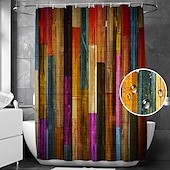 economico Tende doccia-Tenda da doccia con ganci per bagno 180cm*180cm (70&quot;*70&quot;) decorazione bagno in stile rustico fattoria porta vintage poliestere impermeabile set di 12 ganci in plastica