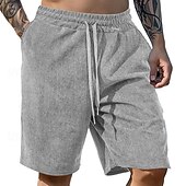 baratos Calções Estilo Casual-Homens Calção Shorts de verão Shorts casuais Bolsos Com Cordão Cintura elástica Tecido Conforto Respirável Curto Ao ar livre Férias Desporto Casual Preto Azul Marinha