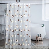 abordables Cortinas de ducha-Cortina de Ducha Forro PEVA Impermeable 12 Ganchos Decoración de Baño Estilo Nórdico Impresión de Triángulo/Cuadro de Playa y Océano