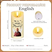 cheap Memorial Gift-Personalized Memorial LED Candle Custom Photo Sympathy Gifts For Loss Of Loved Ones, Elegant Remembrance Light for Home Bedroom Decor, Tribute to Passed Loved Ones