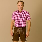 voordelige Overhemden-Oktoberfest Hemd Gingham overhemd Beiers Duits München Weiden Voor heren Doek in traditionele stijl