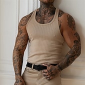 economico Canotte da palestra-Per uomo Canotta Maglietta smanicata Canottiera Maglietta senza maniche Senza Maniche Girocollo Estate Semplice Moda Designer Vacanza Streetwear Uscire Nero Bianco Vino Maglietta Top per Uomo