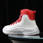 Χαμηλού Κόστους Ανδρικά Sneakers-ανδρικά κόκκινα και λευκά ψηλά αθλητικά παπούτσια μπάσκετ με απορρόφηση κραδασμών – κορυφαία άνεση και ανθεκτικότητα για αθλητικές επιδόσεις