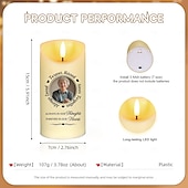 cheap Memorial Gift-Personalized Memorial LED Candle Custom Photo Sympathy Gifts For Loss Of Loved Ones, Elegant Remembrance Light for Home Bedroom Decor, Tribute to Passed Loved Ones
