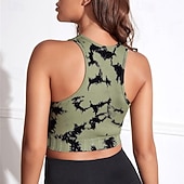abordables Tops de yoga-Mujer Top de yoga Cuello Barco Secado rápido Transpirable Tobilleros Manga Corta Deportes camuflaje Camiseta por Entrenamiento de gimnasio Danza pepinillo Ropa de Deporte