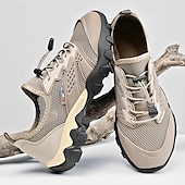 preiswerte Sneaker für Herren-Herren Sneaker Upstream-Schuhe Canyoning Lässig Outdoor PU Leder Netz Atmungsaktiv Bequem Rutschfest Schnürung Schwarz Braun Khaki Sommer Frühling