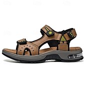 お買い得  アウトドアサンダル-調節可能なベルクロストラップとクッション性のあるフットベッドを備えたメンズスポーツサンダル。アウトドアやハイキングに最適な耐久性のある履物です。