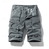 economico Classico-Per uomo Pantaloncini cargo Shorts Pantaloncini Estivi Coulisse Elastico in vita Multi-tasche Semplice Comodità Indossabile Lunghezza al ginocchio All&#039;aperto Sport Quotidiano Moda Casual Nero Cachi