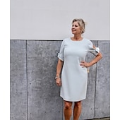 preiswerte Cocktailkleider-Schaft Cocktailkleid Hochzeitsgast Elegant Einfach Juwelenhals Kurz  Mini Chiffon Kurzarm mit Schleife(n) Einfarbige Kleider freie benutzerdefinierte Größe
