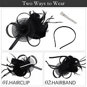 baratos Chapéus e Fascinators-chapéus fascinators com penas para mulheres chapéus kentucky derby chapéu de igreja para festa do chá com faixa de cabeça e clipe