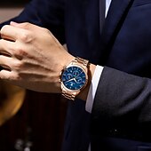 halpa Kvartsikellot-Miesten Kvarttikello Luksus Rentoa Liiketoimintaa Valoisa Kalenteri Päivämäärä Viikko Vedenkestävä Ruostumaton Teräs Kello