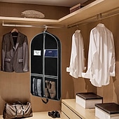 tanie Torba na odzież i pokrowiec-torby podróżne na ubrania i organizer do szafy pokrowiec na ubrania z uchwytami składany pokrowiec na garnitur ochraniacz na kurtki, płaszcze, koszule, sukienki i różne płaszcze