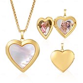 cheap For Women-Personalized Photo Album Locket Necklace Custom Best Gift for Mom, Folding Memory Pendant for Wife Girlfriend Daughter Friend, Mother&#039;s Day Valentine&#039;s Christmas Birthday Keepsake