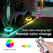 baratos Luzes Subaquáticas-1 pc led solar luzes de chão ao ar livre à prova d&#039;água rgb luz colorida piscina luz terra plug in dupla finalidade split design ip65 à prova d&#039;água pátio jardim gramado caminho piscina fonte paisagem
