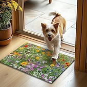 economico Zerbini-Tappeto Decorativo a Fiori Multicolore Tappetino per Cucina Antiscivolo Tappeto a Prova d'Olio Tappeto per Interni Esterni Decorazione per Camera da Letto Bagno Tappeto d'Entrata