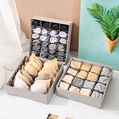 billiga Klädskåpsorganisatörer-3-pack strumpor underkläder lådorganiserare förvaring, vikbara tyg garderobsavdelare för behåar, trosor, slipsar, underkläder, garderobsförvaringsfack för lådor och hyllor