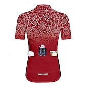abordables Maillots pour femmes-Femmes Maillot de cyclisme Manche Courte Cyclisme Maillot Top avec 3 poches arrière Respirant Séchage Rapide Évacuation de l&#039;Humidité Bandes réfléchissantes Rouge vin Des sports Vêtement Tenue