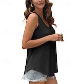economico Camicie-Per donna Camicie di cotone e lino Blusa Semplice Moderno Casual Senza Maniche Girocollo Top Regolari Quotidiano Uscire Asimmetrico Nero Bianco Rosa Estate