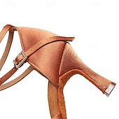 economico Scarpe per balli latini-scarpe da ballo latino nere con cinturini da donna – tacchi da sala da ballo con suola in pelle scamosciata e cinturino alla caviglia per salsa, tango ed eventi di spettacolo