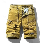 economico Classico-Per uomo Pantaloncini cargo Shorts Pantaloncini Estivi Coulisse Elastico in vita Multi-tasche Semplice Comodità Indossabile Lunghezza al ginocchio All&#039;aperto Sport Quotidiano Moda Casual Nero Cachi