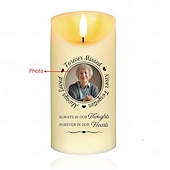 cheap Memorial Gift-Personalized Memorial LED Candle Custom Photo Sympathy Gifts For Loss Of Loved Ones, Elegant Remembrance Light for Home Bedroom Decor, Tribute to Passed Loved Ones