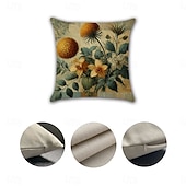 preiswerte Blumen- und Pflanzenstil-Vintage Pastoral Dekorative Kissenbezüge 4PC Weicher quadratischer Sofakissenbezug Kissenbezug für Schlafzimmer Wohnzimmer Sofa Stuhl