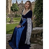 cheap Dresses-Medieval Renaissance Dress Viking Celtic Knight Women&#039;s Viking Royal Halloween Carnival Masquerade Performance LARP Ren Faire Adults&#039; Dress
