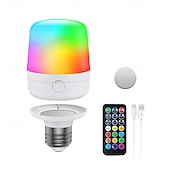 economico Luci del disco-1 pz. Lampada E27 con testa di ricarica magnetica, piccola luce notturna, telecomando staccabile, lampada da comodino, luce da parete, temporizzazione regolabile, interfaccia tipo C.