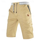 baratos shorts de trabalho-Homens Shorts sociais Burmuda Shorts Shorts de trabalho Bolsos Com Cordão Tecido Conforto Respirável Comprimento do joelho Ao ar livre O negócio Moda Casual Preto Azul