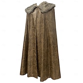 preiswerte Umhänge &amp; Mäntel-Retro Vintage Mittelalterlich Umhang Maskerade Pirat Wikinger Aristokrat Kostüm Herren Vikinger Karneval Neujahr Maskerade Veranstaltung / Fest Erwachsene Umhang Herbst Winter