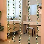 Недорогие LED ленты-светодиодные ночные светильники искусственные синие и белые розы лозы 2 м 20 светодиодов для свадьбы вечеринки спальни каминной доски праздника сада рождества внутреннего наружного украшения питание