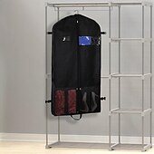 economico Borsa per Abiti &amp; Copertura-Borsa porta abiti con tasca a rete, resistente custodia porta abiti da viaggio traspirante in tessuto non tessuto per abiti, completi, cappotti, borsa portaoggetti antipolvere da appendere per armadio