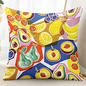 baratos estilo floral e plantas-Capa Decorativa para Almofadas Com Flores de Verão 1PC Capa Macia Quadrada para Sofá Capa de Almofada para Quarto Sala de Estar Cadeira