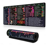 お買い得  家庭用品-Excel チートシート デスクマット、ショートカット付き XL マウスパッド、31.5&quot;x11.8&quot; または 35.4&quot;x15.7&quot;、デスクプロテクター、滑り止め、防水、オフィスワーク &amp;プロフェッショナル向けのゲーム、生産性ギフト &amp;学生