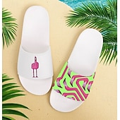 abordables Sandales de Vacances-Sandales à enfiler pour homme, motif flamant rose et motif coloré – style décontracté et amusant pour la plage, la piscine et les vacances d&#039;été