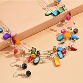 お買い得  ジュエリーセット-イヤリングセット 1セット 合金 イヤリング ネックレス 女性用 ファッション ジュエリーセット 用途 結婚式のゲスト 贈り物 祭り