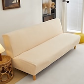 billiga Futon soffa-jacquardtyg armlöst bäddsoffa överdrag slipcovers stretchskydd elastiskt bänkskydd