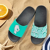 billiga Semester Sandaler-damsandaler med havssköldpaddor med tryck – trendig och praktisk stil för män vid strandsemester, besök i vattenparker och kustpromenader