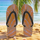 cheap Vacation Sandals-Men’s Blue Leaf Printed Flip Flops – Tropical &amp; Stylish Style for Beach Vacations, Island Hopping &amp; Beachside Dinners