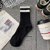 abordables calcetines de hombre-Hombre 5 pares Paquetes múltiples Calcetín Calcetines para correr Calcetines informales Negro Blanco Color Plano Vacaciones Deporte Diario Básico Medio Primavera Otoño Moda Casual