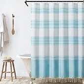 cheap Shower Curtains-Shower Curtain 180cm*180cm(70&quot;*70&quot;) Modern Farmhouse Color Striped Waterproof Fabric Shower Curtains for Bathroom with 12 Hooks Machine Washable