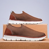 abordables Chaussures sans lacets &amp; mocassins-Baskets en tricot à enfiler pour homme – Chaussures de marche décontractées, légères et respirantes, idéales pour les voyages d&#039;été et le quotidien