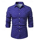 preiswerte Herrenhemd zum Knöpfen-Herren Hemd Sommerhemd Freizeithemd Strandhemd Knopfhemd Schwarz Weiß Marineblau Beige Langarm Grafik Revers Urlaub Hawaiianisch Button-Down Bekleidung Polyester Mode Lässig Bequem