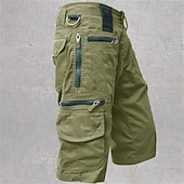 economico Classico-Per uomo Pantaloncini cargo Pantaloni capri Pantaloncini Estivi Tasca con cerniera Multi-tasche Semplice Comodità Indossabile Lunghezza al polpaccio All&#039;aperto Sport Quotidiano Moda Casual Nero Verde