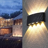 זול נורות קיר חוץ-אורות קיר חיצוניים 8w led אלומיניום מנורת קיר פמוט פנימי למעלה למטה ip65 עמיד למים לבן שחור מודרני לפטיו גינה מדרגות חדר שינה מעבר מסלול חדר אמבטיה אור